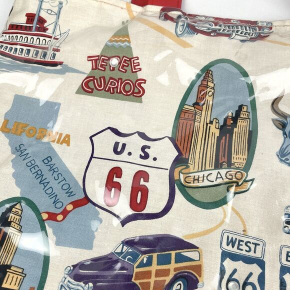 Route 66 State Highways Roads Cities Plastic Covering Handbag Cotton Bag Summer - Picture 5 of 15